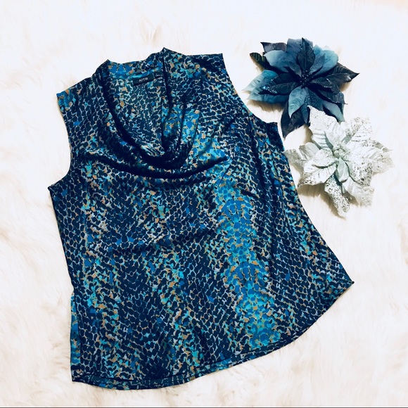 Sharp Snake Python Print Cowl Neck Top-fits like a large - Picture 1 of 4